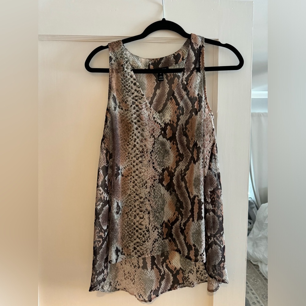 Snakeskin print sheer Aqua Bloomingdale’s Tank